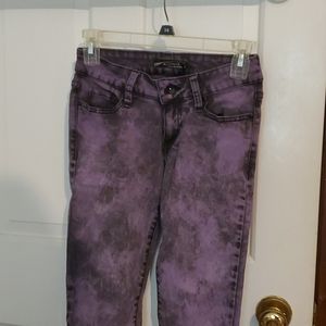 Purple acid wash jeans